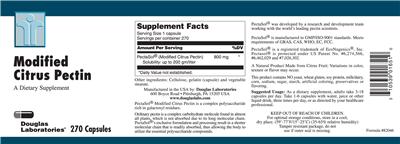 Photo of the Douglas Laboratories Modified Citrus Pectin label
