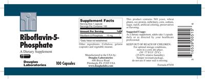 Photo of the Douglas Laboratories Riboflavin-5-Phosphate label