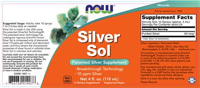 Photo of the NOW Silver Sol label
