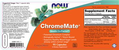 Photo of the NOW ChromeMate label