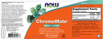 Photo of the NOW ChromeMate label