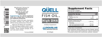 Photo of the Douglas Laboratories Quell Fish Oil High DHA label