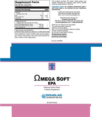 Photo of the Douglas Laboratories Omega Soft EPA label