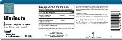 Photo of the Douglas Laboratories Niacinate label