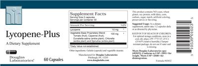 Photo of the Douglas Laboratories Lycopene-Plus label