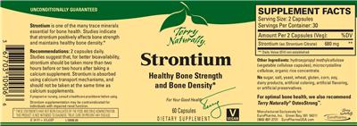 Photo of the Terry Naturally Strontium label