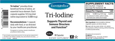 Photo of the EuroMedica Tri-Iodine 12.5 mg label