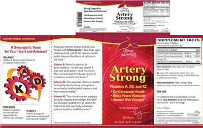 Photo of the Terry Naturally Artery Strong label