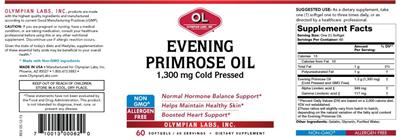 Photo of the OL Olympian Labs Evening Primrose Oil 1300 mg label