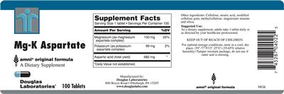 Photo of the Douglas Laboratories Mg-K Aspartate label