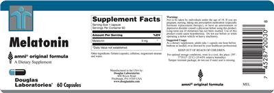 Photo of the Douglas Laboratories Melatonin label