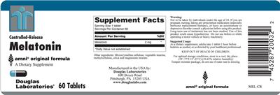 Photo of the Douglas Laboratories Controlled-Release Melatonin label