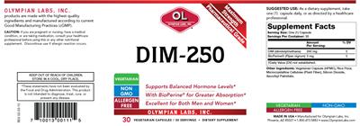 Photo of the OL Olympian Labs DIM-250 label