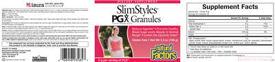 Photo of the Natural Factors SlimStyles PGX Granules label