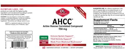 Photo of the OL Olympian Labs AHCC label