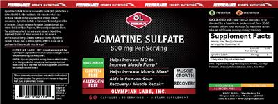 Photo of the OL Olympian Labs Agmatine Sulfate label