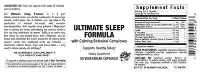 Photo of the Vitamer Laboratories Ultimate Sleep Formula label