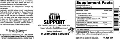 Photo of the Vitamer Laboratories Ultimate Slim Support label
