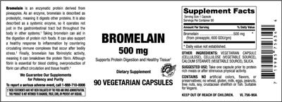 Photo of the Vitamer Laboratories Bromelain 500 mg label