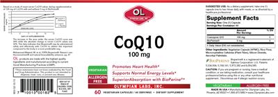 Photo of the OL Olympian Labs CoQ10 100 mg label