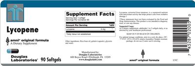 Photo of the Douglas Laboratories Lycopene label