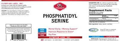 Photo of the OL Olympian Labs Phosphatidyl Serine label