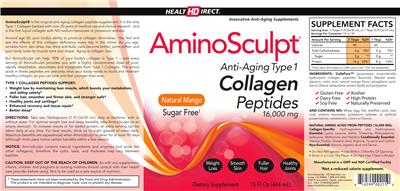 AminoSculpt Collagen Peptides Natural Mango