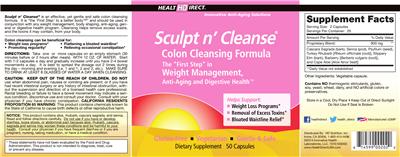 Photo of the Health Direct Sculpt n' Cleanse label