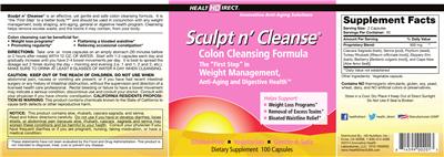 Photo of the Health Direct Sculpt n' Cleanse label