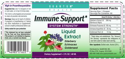 Photo of the Quantum Health Immune Support label