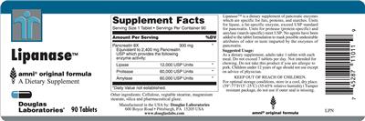 Photo of the Douglas Laboratories Lipanase label