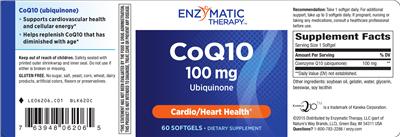 Photo of the Enzymatic Therapy CoQ10 100 mg label