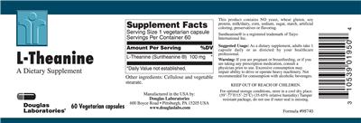 Photo of the Douglas Laboratories L-Theanine label