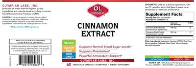 Photo of the OL Olympian Labs Cinnamon Extract label