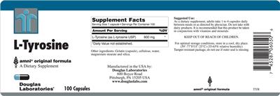 Photo of the Douglas Laboratories L-Tyrosine label