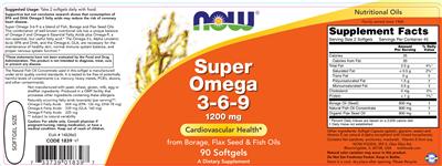 Photo of the NOW Super Omega 3-6-9 1200 mg label
