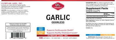 Photo of the OL Olympian Labs Garlic Odorless label