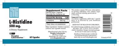 L-Histidine 500 mg