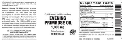 Photo of the Vitamer Laboratories Evening Primrose Oil 1,300 mg label