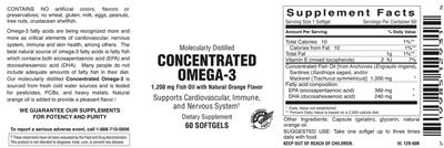 Photo of the Vitamer Laboratories Concentrated Omega-3 label