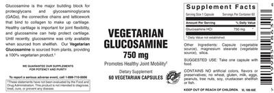 Photo of the Vitamer Laboratories Vegetarian Glucosamine 750 mg label