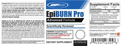 Photo of the USPlabs EpiBURN Pro label