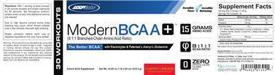 Photo of the USPlabs Modern BCAA+ Cherry Limeade label