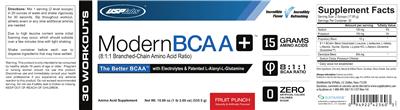 Photo of the USPlabs ModernBCAA+ Fruit Punch label