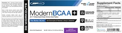 Photo of the USPlabs ModernBCAA+ Grape Bubblegum label