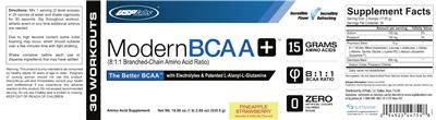Photo of the USPlabs ModernBCAA+ Pineapple Strawberry label