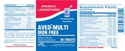 Photo of the Anabolic Laboratories Aved-Multi Iron Free label