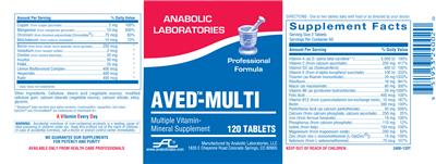 Photo of the Anabolic Laboratories AVED-Multi label