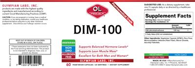 Photo of the OL Olympian Labs DIM-100 label