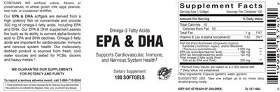 Photo of the Vitamer Laboratories EPA & DHA label
